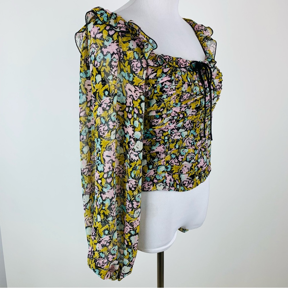 Free People Boho Mabel Floral Top XS - Picture 6 of 15